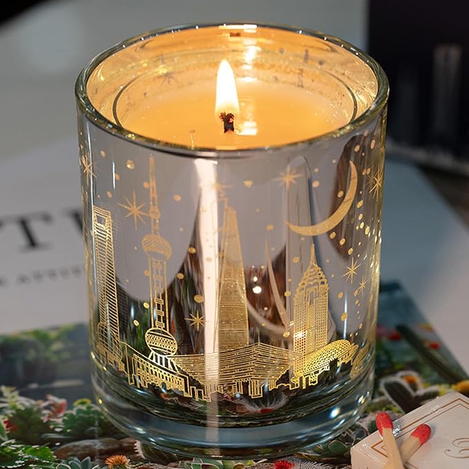 Holiday Cheer Wood Wick Candle, 17 oz Orange & Lime Soy Wax Candle, Highly Scented Aromatherapy, 26-28 Hour Long-Lasting Candle for Housewarming, Bathroom, Bedroom & Home Decor