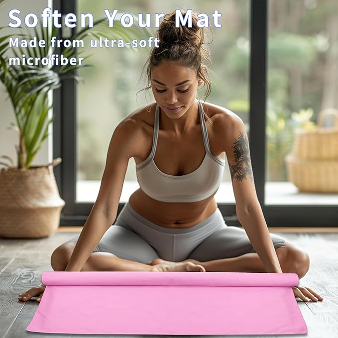 MIAOMIAO Non-Slip Hot Yoga Towel Set, Super Absorbent Microfiber in, 24.5" x 72" - Anti-Slip, Injury Free Design for Pilates, Yoga Mats, Exercise, and Fitness Gear