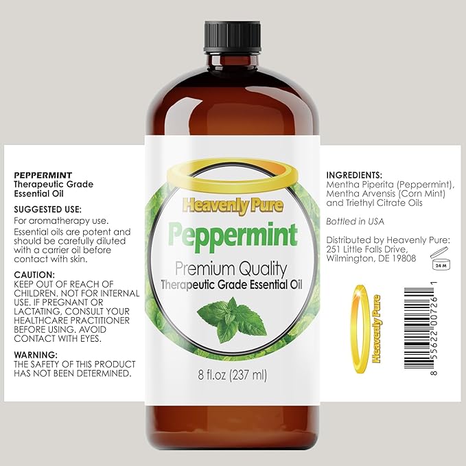 Peppermint Essential Oil Pure & Natural Sweet (8 Oz Bulk Size)