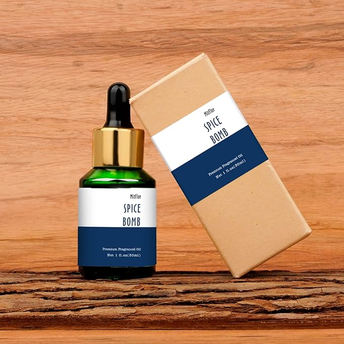 Spice Bomb Fragrance Oil, MitFlor Single Scented Oil, 30ml Premium Grade Fragrance Oil for Soap & Candle Making, Large Size Aromatherapy Essential Oil, Warm Spicy Scent for Home Fragrance