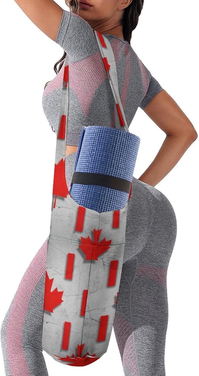 Aiyoolee Single Shoulder Yoga Mat Carrier Bag Portable Spacious with Pocket for Yoga Gym Fitness Travel