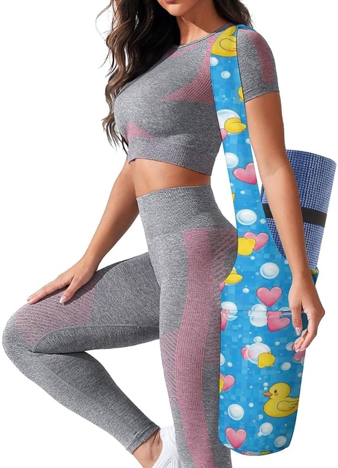 Meaudiwes Stylish Yoga Mat Bag for Women Exercise Mat Holder with Shoulder Strap Yoga Mats Totes Sports Storage Bag