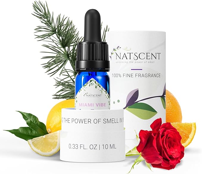 Miami Vibe Essential Oils for Diffusers for Home, Nature-derived Essential Oils, Long-Lasting & Family-Friendly Diffuser Oils Scents, IFRA Certified, Cold Air & Ultrasonic - 0.33 oz