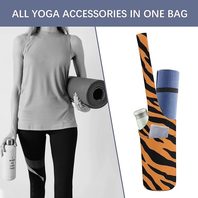 Meaudiwes Large Size Yoga Mat Bag with Long Strap, Yoga Mats Carrier Storage Bag, Exercise Mat Holder Accessories