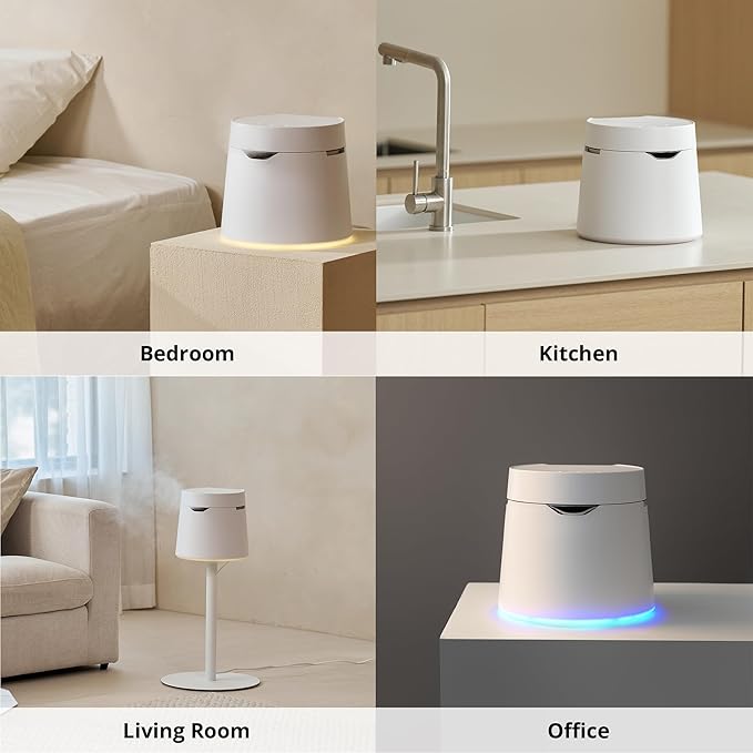 Carepod One Plus Stainless Steel Humidifier for Large Room with Mood Light, Quiet & Safe for Baby, Only 3 Washable Parts, Easy to Clean Ultrasonic Cool Mist Humidifiers for Bedroom for 30Hrs (1Gal/4L)