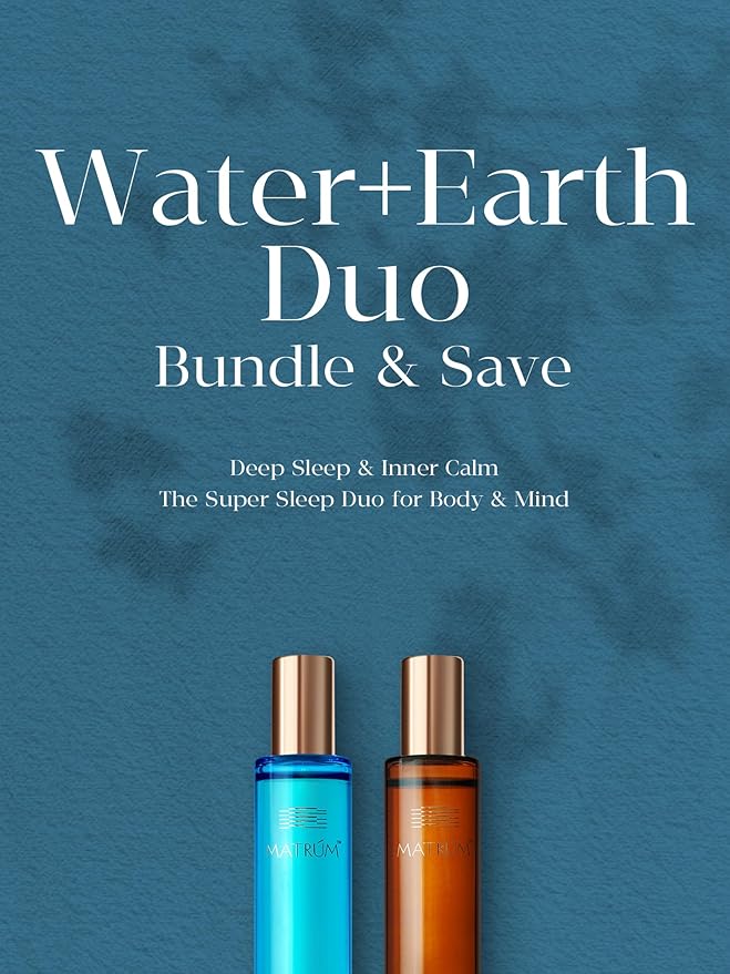 MATRUM Deep Sleep & Inner Calm Essential Oil Roll On Set, 100% Pure Aromatherapy Oils for Sleep, Anxiety & Stress Relief, Water & Earth Relaxing Duo, 1 Fl Oz