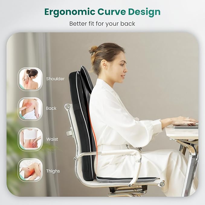 Snailax Valentine's Day for Dad,Mom Shiatsu Back Massager with Heat & Vibration, 3D Kneading Massage Chair Pad for Pain Relief Deep Tissue, Chair Massager for Office Home Chair Use