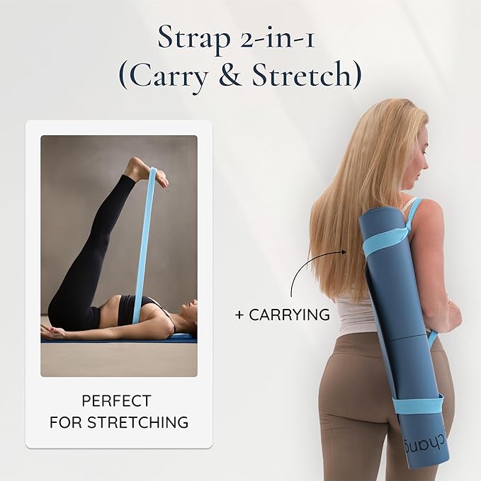 Flaè Athletics Arch-shaped Yoga Mat, Eco PU Rubber, Non-Slip Exercise Mat for Yoga, Pilates, Home Workout & Stretching with Carry/Stretch Strap & Motivational Design