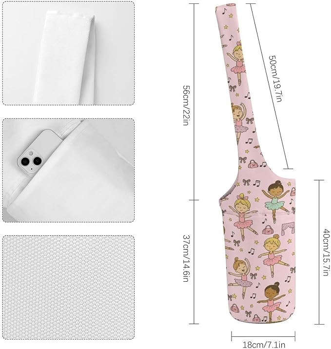 KKdskkds Vintage RoseYoga Mat Bag Large Opening Long Tote Yoga Mat with Pocket Fit Most Size Mats