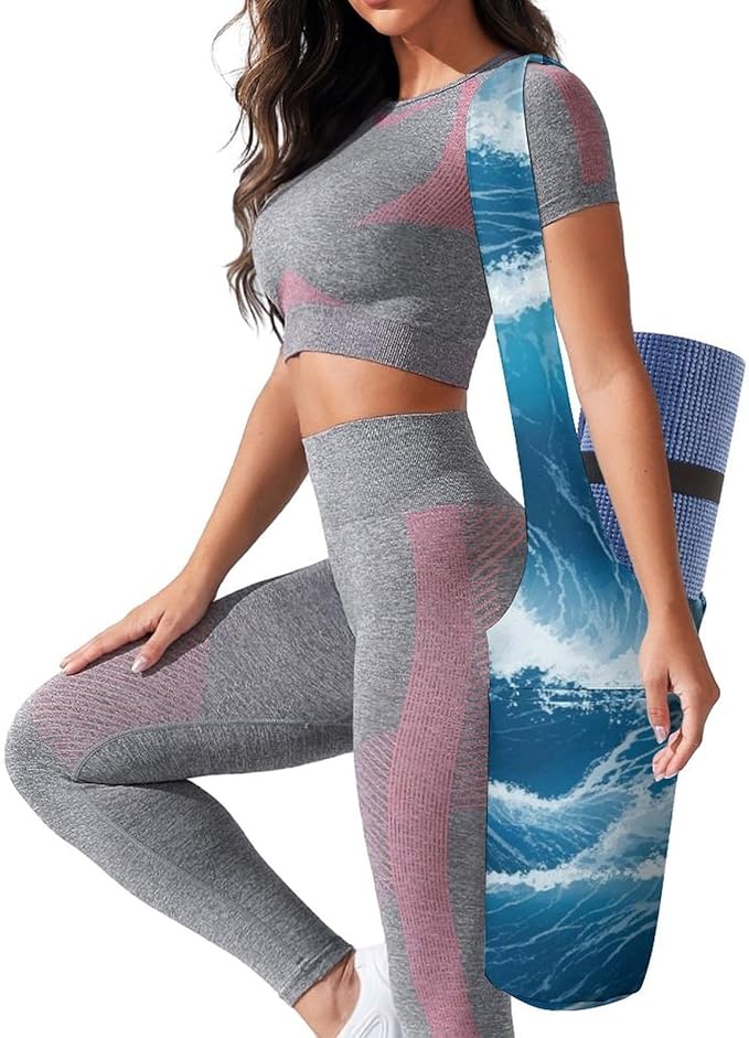 Aiyoolee Yoga Mat Carrier Portable Single Shoulder Strap Bag with Pocket for Gym Yoga Workout Travel