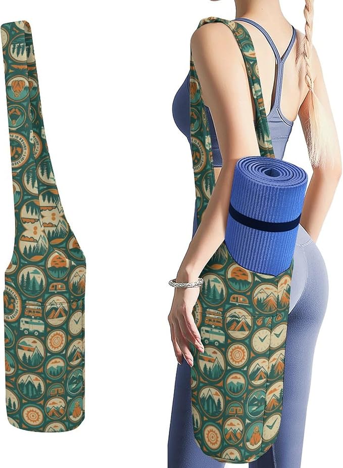 KKdskkds Vintage RoseYoga Mat Bag Large Opening Long Tote Yoga Mat with Pocket Fit Most Size Mats