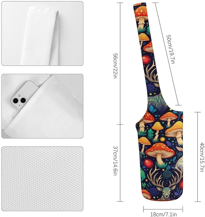 Meaudiwes Large Size Yoga Mat Bag with Long Strap, Yoga Mats Carrier Storage Bag, Exercise Mat Holder Accessories
