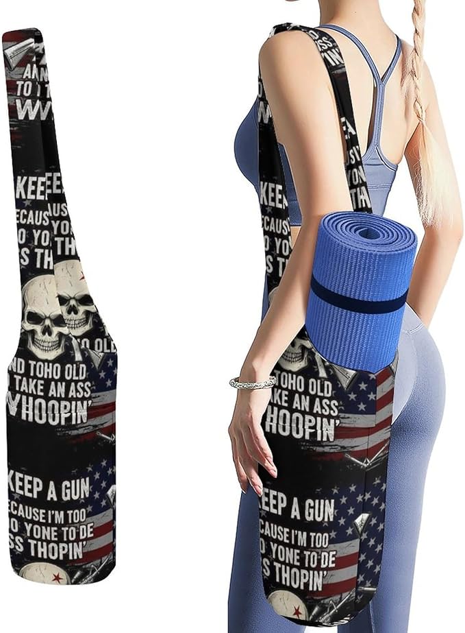 Aiyoolee Portable Yoga Mat Carrier Single Shoulder Bag with Pocket Spacious for Yoga Gym Fitness Travel