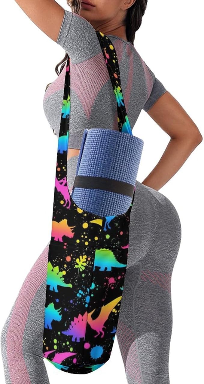 Aiyoolee Spacious Yoga Mat Storage Bag Single Shoulder Portable Carrier with Pocket for Gym Yoga Fitness
