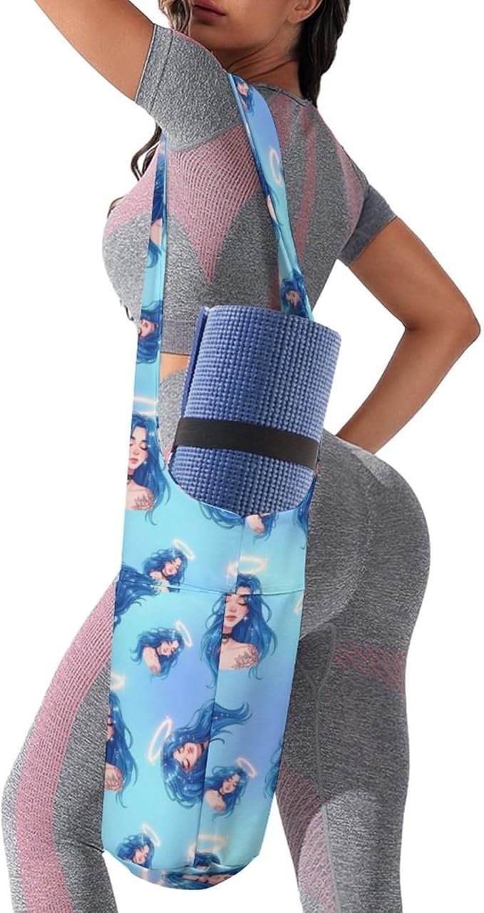 Aiyoolee Yoga Mat Carrier Portable Single Shoulder Strap Bag with Pocket for Gym Yoga Workout Travel