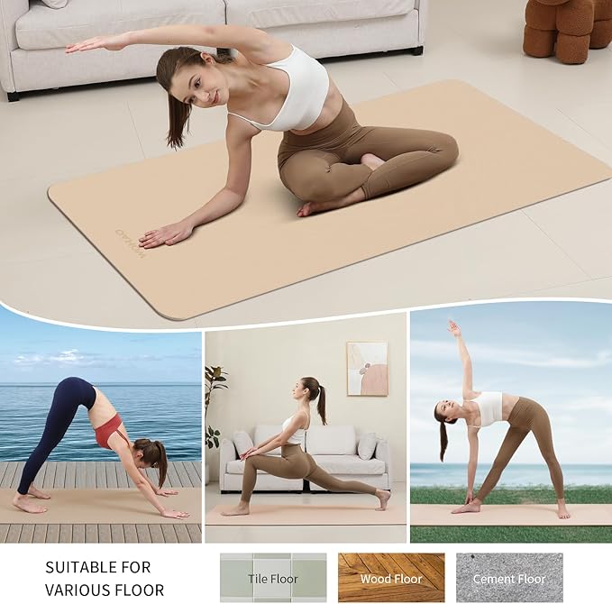 WOHAO Extra Wide & Thick 8mm Yoga Mat, 72"x31.5" Large Non Slip Exercise Mat, Premium POE Material for Superior Cushioning & Stability, with Strap for Home Gym, Pilates