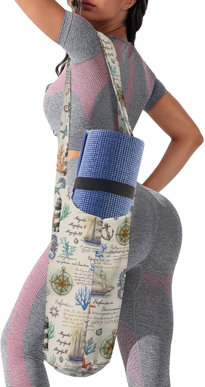 KKdskkds Lovely Pig And HeartYoga Mat Bag Large Opening Long Tote Yoga Mat with Pocket Fit Most Size Mats