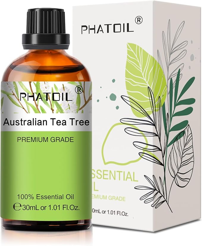 Australian Tea Tree 1.01fl.oz Essential Oil, PHATOIL Pure Aromatherapy Oils for Diffuser, Humidifier, Perfect for DIY Soap, Candle, Bath Bombs Making(30ml)