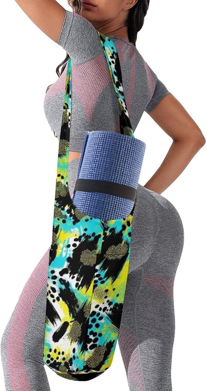 Aiyoolee Spacious Yoga Mat Storage Bag Single Shoulder Portable Carrier with Pocket for Gym Yoga Fitness