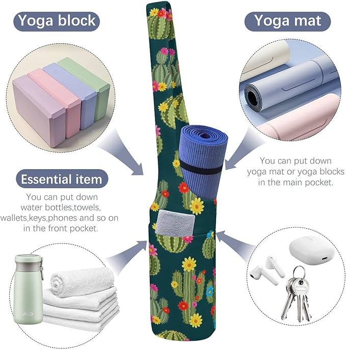 Aiyoolee Yoga Mat Bag for Women with Large Pocket, Yoga Gifts Accessories with Adjustable Shoulder Strap for Workout Stuff