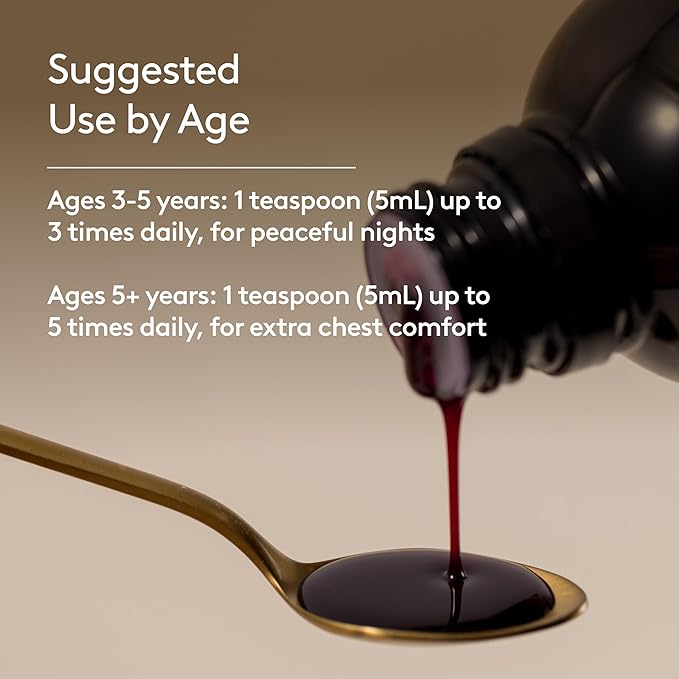 Children's Chest Night Herbal Syrup, Nighttime Sleep Support to Soothe The Throat & Chest, with Wild Cherry Bark, Marshmallow & Licorice Root - 5.1 Fl oz (30 Servings)
