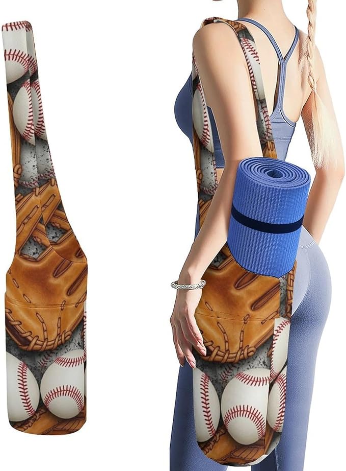 Aiyoolee Fashion Yoga Mat Bag with Large Pocket, Long Tote Yoga Bag Fit Most Mats Accessories