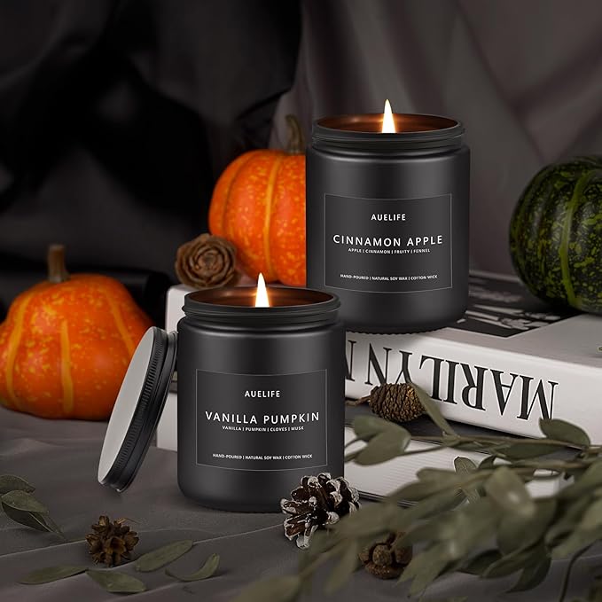 Fall Candle | Vanilla Pumpkin Candle - Scented Candles for Autumn, Fall Aromatherapy Gifts - 7 OZ