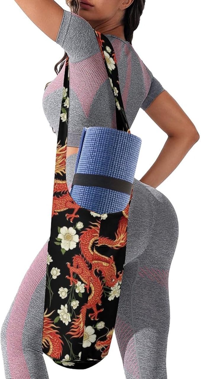 Aiyoolee Yoga Mat Bag with Large Pocket, Strap Bag Carriers for Women