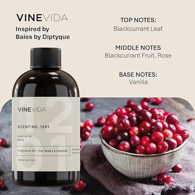 VINEVIDA [4oz] Scent No.1201 Fragrance Oil for Candle Making and Soap Making - Premium Candle Scents for Soy Candles