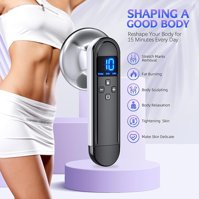 COMEBY Body Sculpting Machine - Professional Handheld Cordless Cellulite Massager - Suitable for Belly, Neck, Legs, Hip, Arms (White)