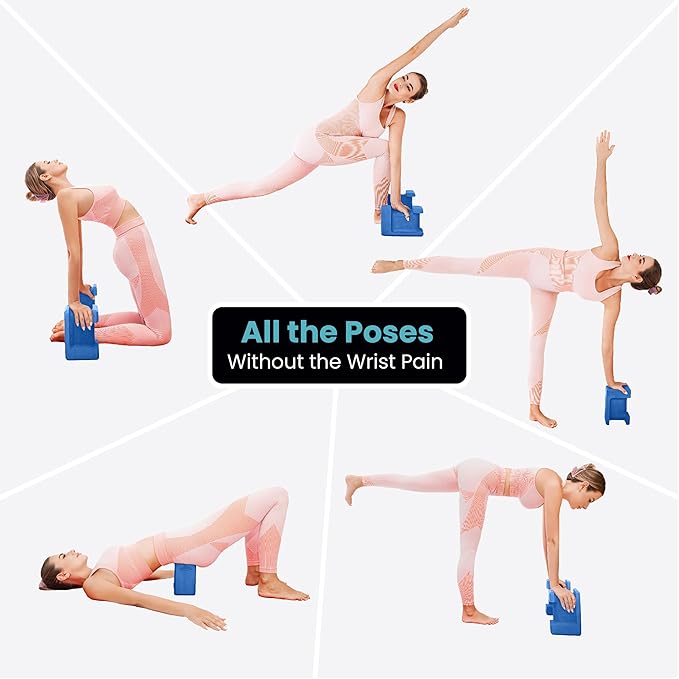 Ergo Yoga Blocks, Relieve Wrist Pain, Improve Comfort and Grip, Contoured Design, Pilates Exercise Balance & Stretching