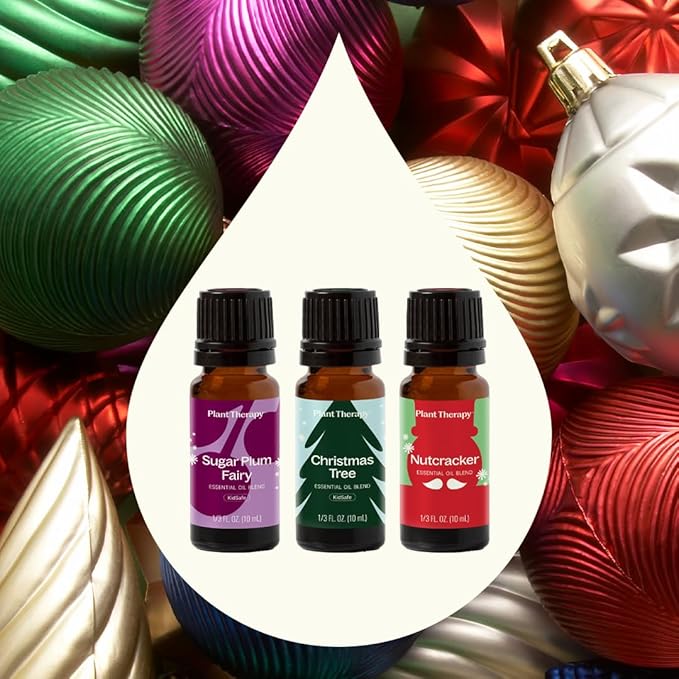 Plant Therapy Christmas Magic Holiday Essential Oil Blend 3 Set, Trio of Exclusive Holiday Scents, Bring Festive Cheer to Every Room, Joyful & Uplifting