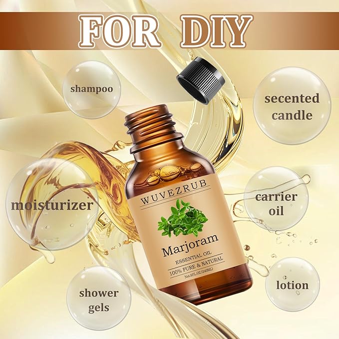 Marjoram Essential Oils 240ML, Pure Marjoram Essential Oil for Aromatherapy Diffuser - 8 Fl Oz