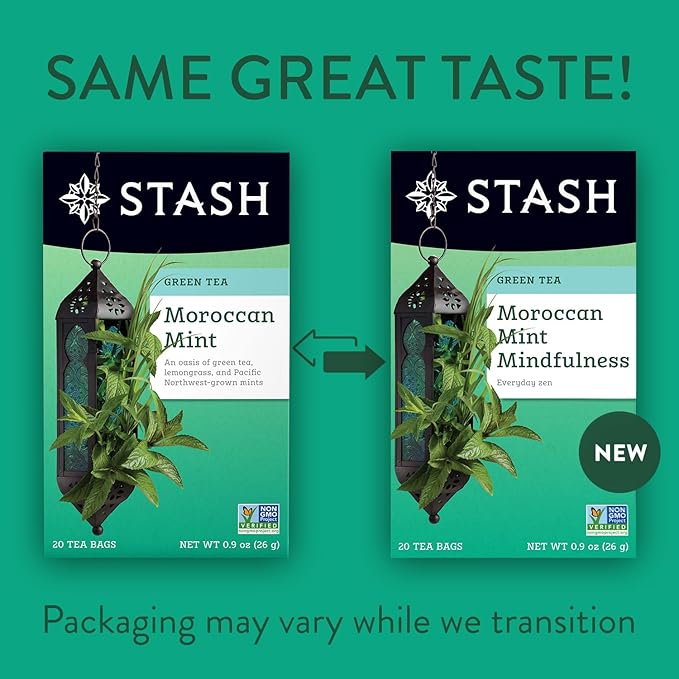 STASH Green Tea Variety Pack – Caffeinated, 6 Boxes of 18-20 Tea Bags Each – Pomegranate Raspberry, Premium Green, Moroccan Mint, Ginger Peach, Chai Green & Asian Pear Harmony