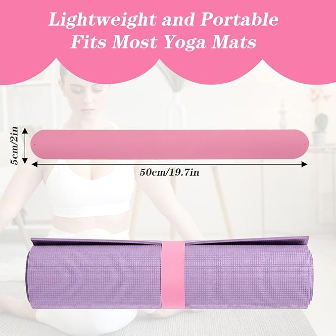 APLZGMG Yoga Mat Strap, One Snap Yoga Mat Slap Band for Keep Mats Tightly Rolled, Elastic One Snap Straps Band