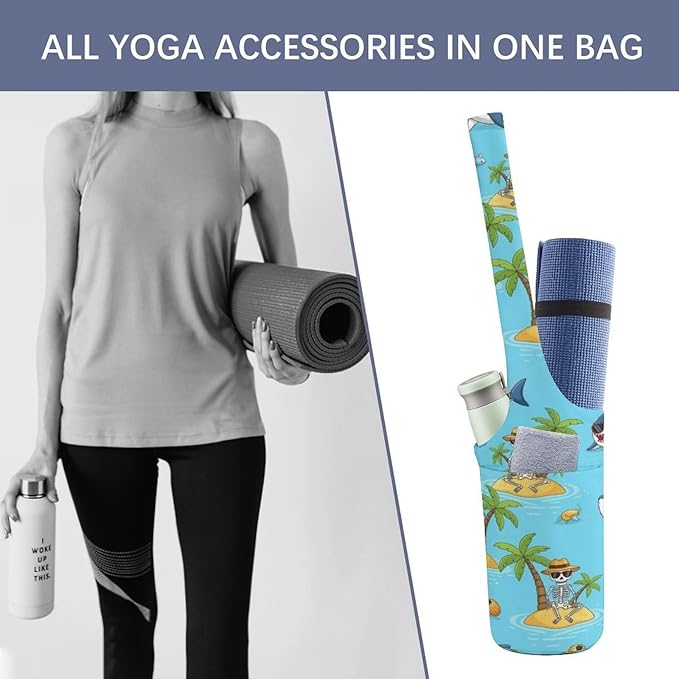 Aiyoolee Spacious Yoga Mat Storage Bag Single Shoulder Portable Carrier with Pocket for Gym Yoga Fitness