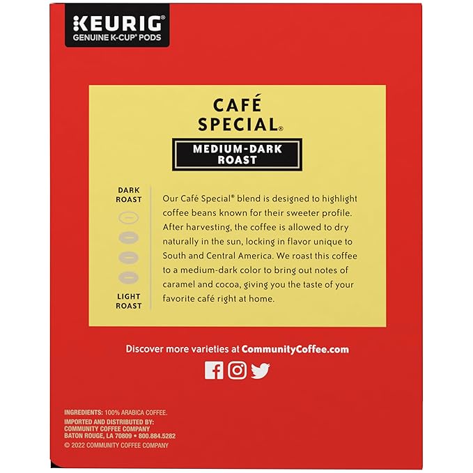 Community Coffee Café Special Medium-Dark Roast Single-Serve Keurig K-Cup Pods 48 Count (Pack of 1)