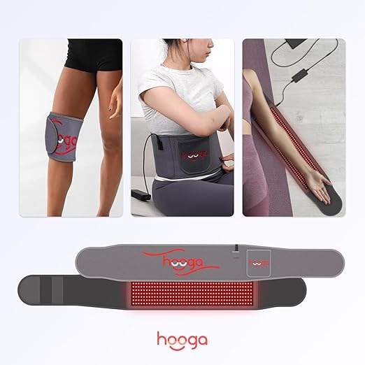 hooga Red Light Therapy Wrap, Infrared Light Belt with 405 High-Efficiency LEDs, Red & Near-Infrared LED Device for Back, Neck, Shoulder, Waist, Wrist, for Men and Women