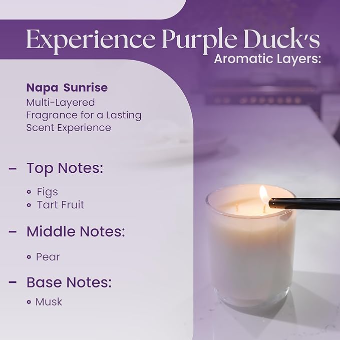 2-Wick Scented Candle, Long-Lasting Jar Candle for Home, Relaxing & Clean Burn, Coconut Wax Scented Candles, Gift Set for Women, Birthdays, Holidays – Napa Sunrise 11 Oz