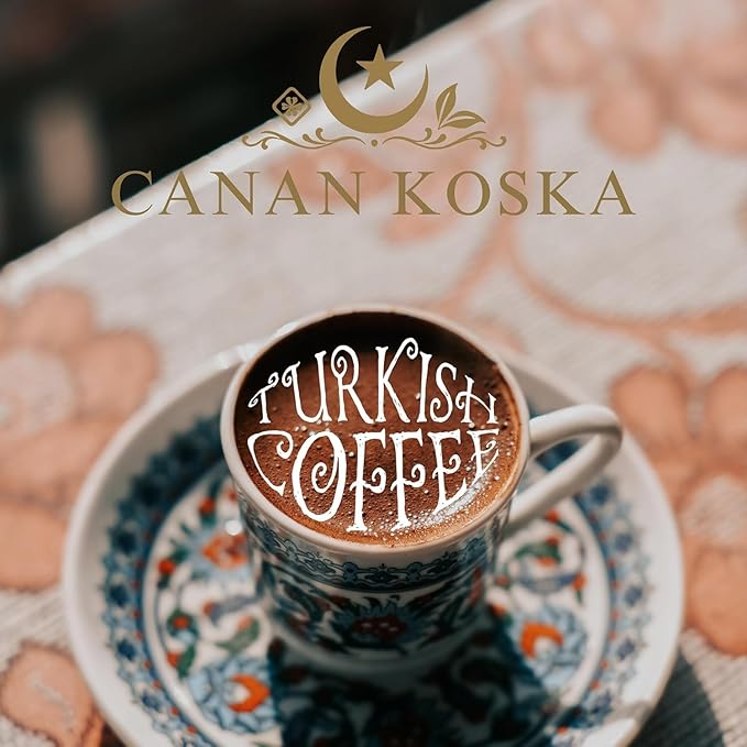 Canan Koska Turkish Coffee Medium Roast Ground Coffee 100% Arabica, Finely Ground for Rich Flavor and Smooth Texture, Ideal for Traditional Brewing in a Cezve - 3.5 Ounce (100g) - Pack Of 3