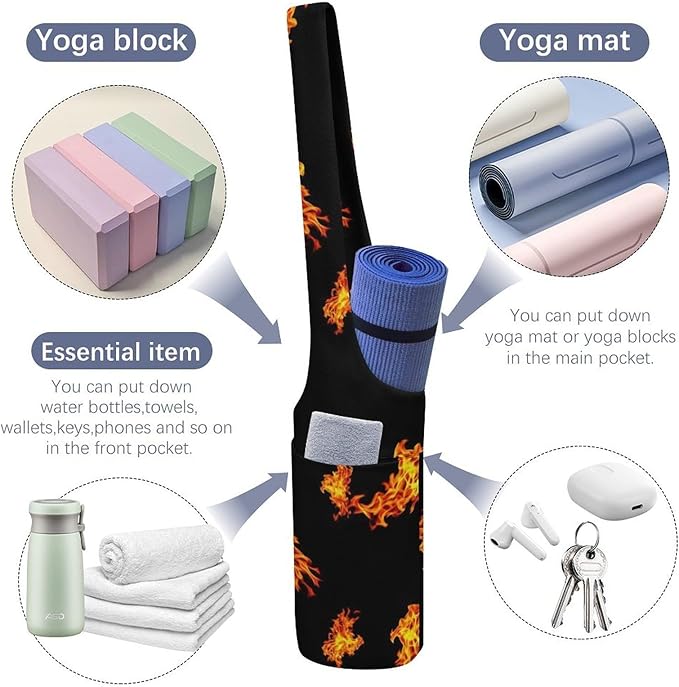 Aiyoolee Yoga Mat Bag Large Tote Carrier Holder with Water Bottle Pocket Yoga Bags