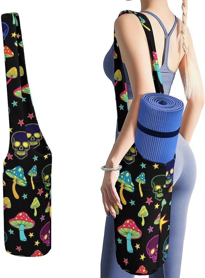 Meaudiwes Large Yoga Mat Bag Fit Most Size for Ladies Yoga Mats Carrier Bags Multi-Functional Exercise Mat Holder Storage Bag