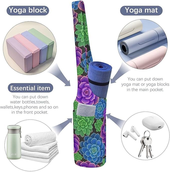 Aiyoolee Yoga Mat Bag for Women with Large Pocket, Yoga Gifts Accessories with Adjustable Shoulder Strap for Workout Stuff