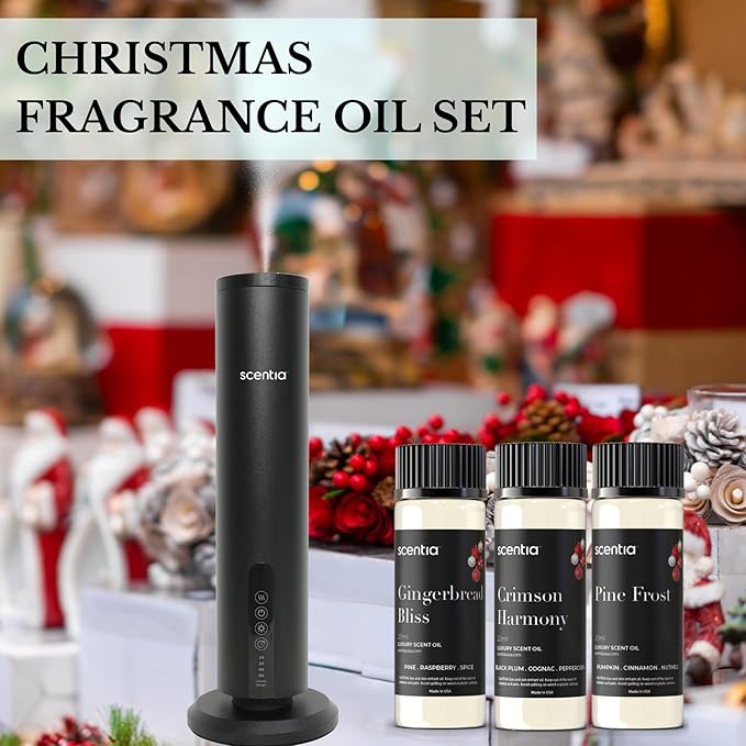 Scentia Fragrance Oil Set for Diffusers & Candle Making – Forest Fresh Pine, Bright Citrus Woods & Warm Gingerbread Bakery – 3 Aromatherapy Scents, 20ml DIY Craft Gift Set, Made in USA