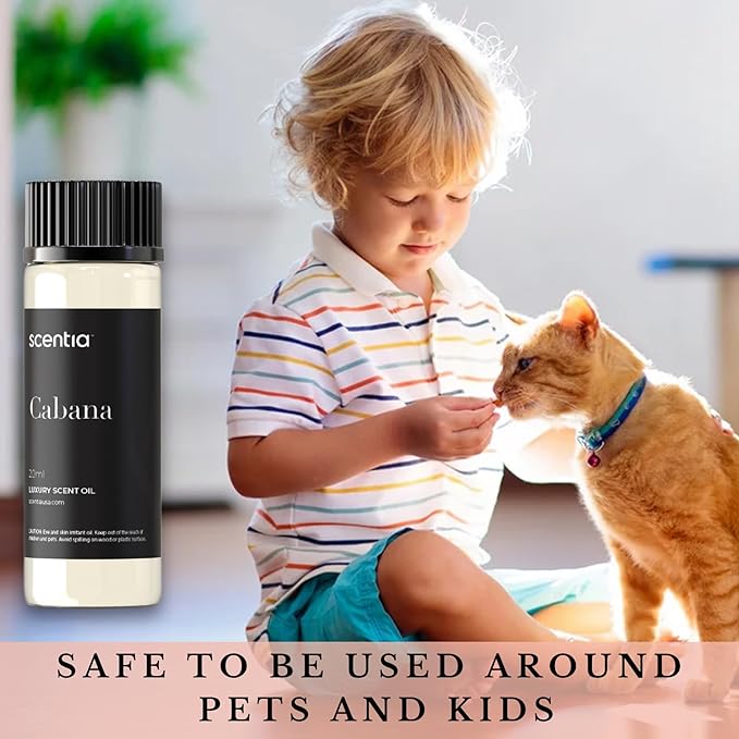 Scentia Hotel Diffuser Oil Inspired by 5-Star Hotel Scent - 20 mL 0.67 fl oz - Fragrance Oil Blend Botanical Jasmine, Bergamot & Fresh Marine Notes Aromatherapy Diffusers - Cabana, Thanksgiving Gift