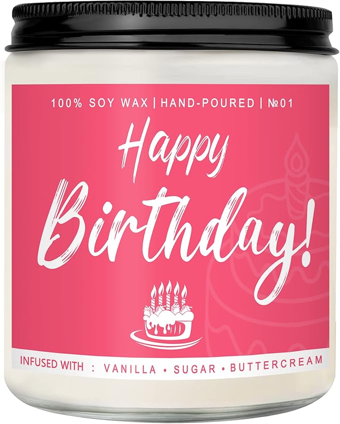 Birthday Gifts for Women, Perfect Birthday Present, Funny Presents for Mom, Friends, Wife, Sister, 7oz Vanilla Cream-Scented Candle