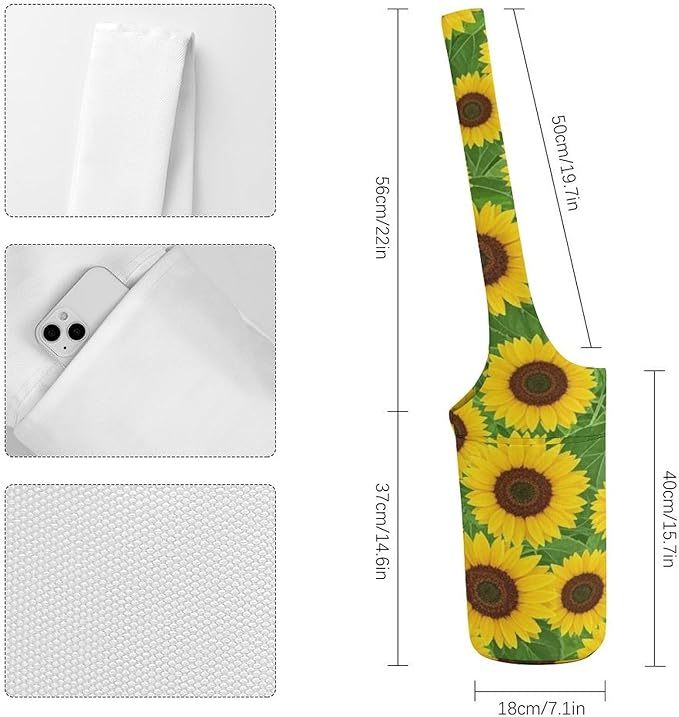 Meaudiwes Large Yoga Mat Bag Fit Most Size for Ladies Yoga Mats Carrier Bags Multi-Functional Exercise Mat Holder Storage Bag