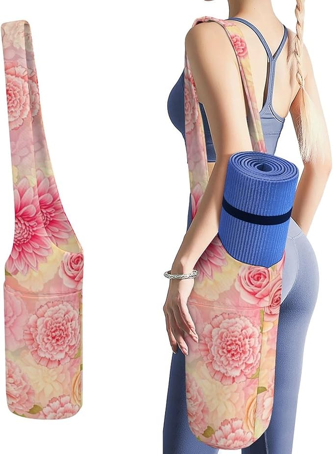Meaudiwes Large Yoga Mat Bag Fit Most Size for Ladies Yoga Mats Carrier Bags Multi-Functional Exercise Mat Holder Storage Bag