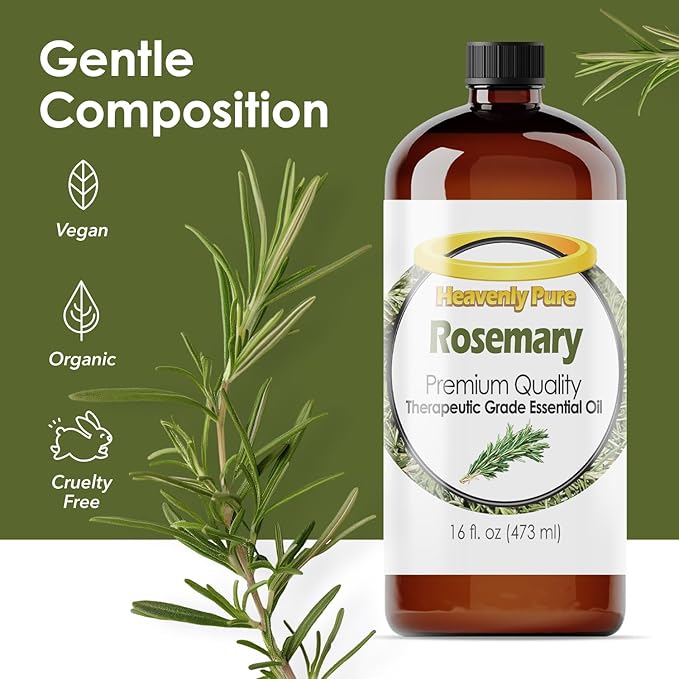 Rosemary Essential Oil 16 oz Large Bottle for Diffuser, Hair and Body Care - 473 ml