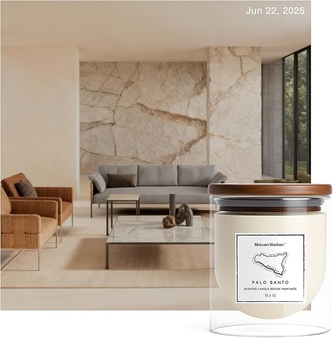 Palo Santo Candle 10.6 oz | Old Book Scent | Lidded Glass Jar | Premium Soy Wax + Luxury Fragrance Oil | Mysterious Vintage Ambiance & Thoughtful Gifting